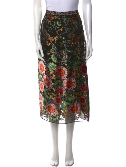 Alice + Olivia Floral Print Midi Length Skirt