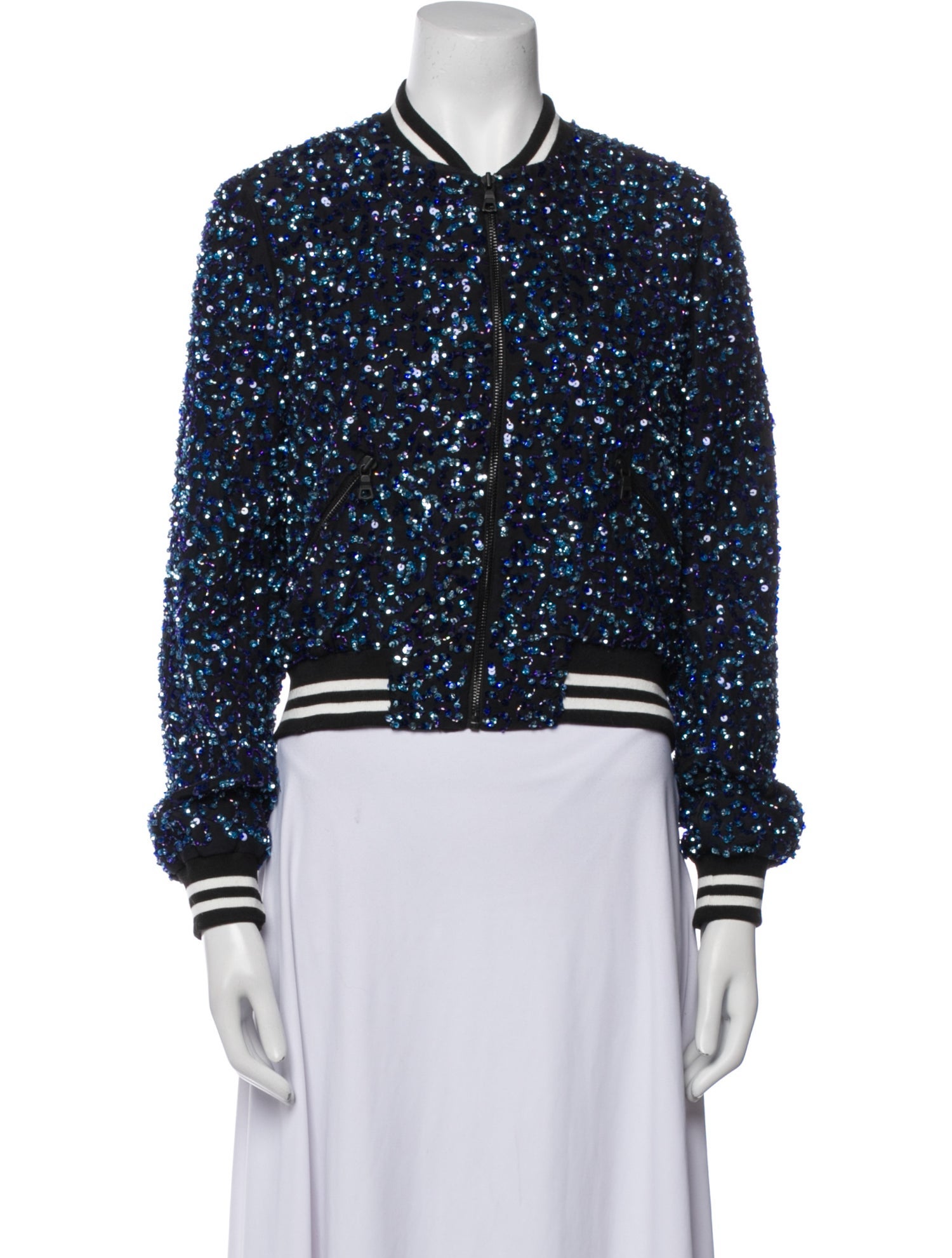 Alice + Olivia Silk Printed Bomber Jacket w/ Tags