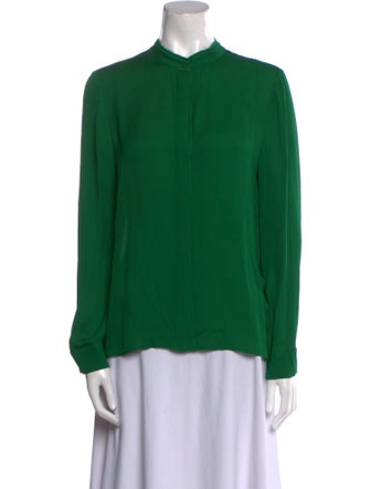 Alice + Olivia Mock Neck Long Sleeve Blouse