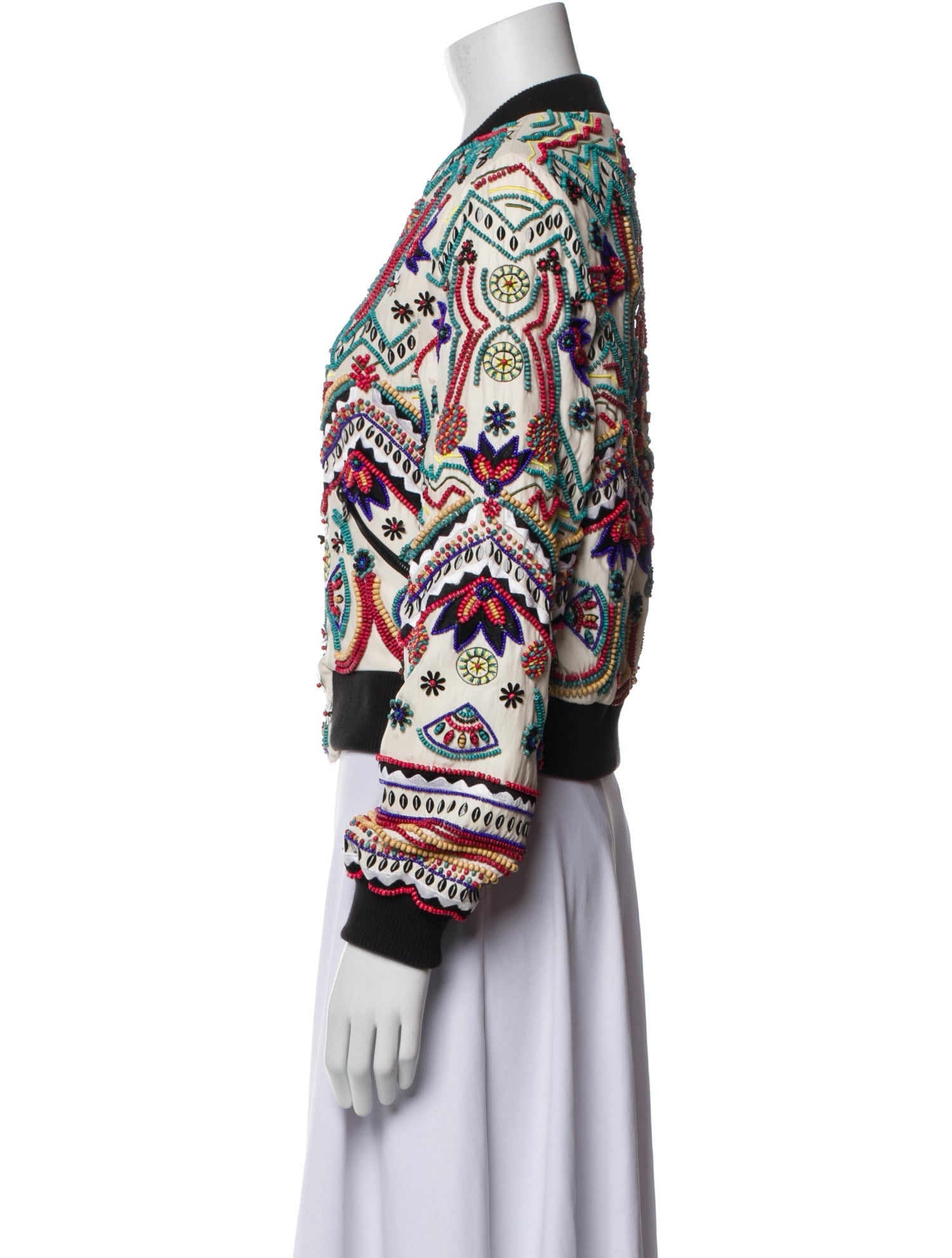 Alice + Olivia Silk Printed Bomber Jacket