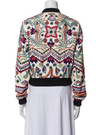 Alice + Olivia Silk Printed Bomber Jacket