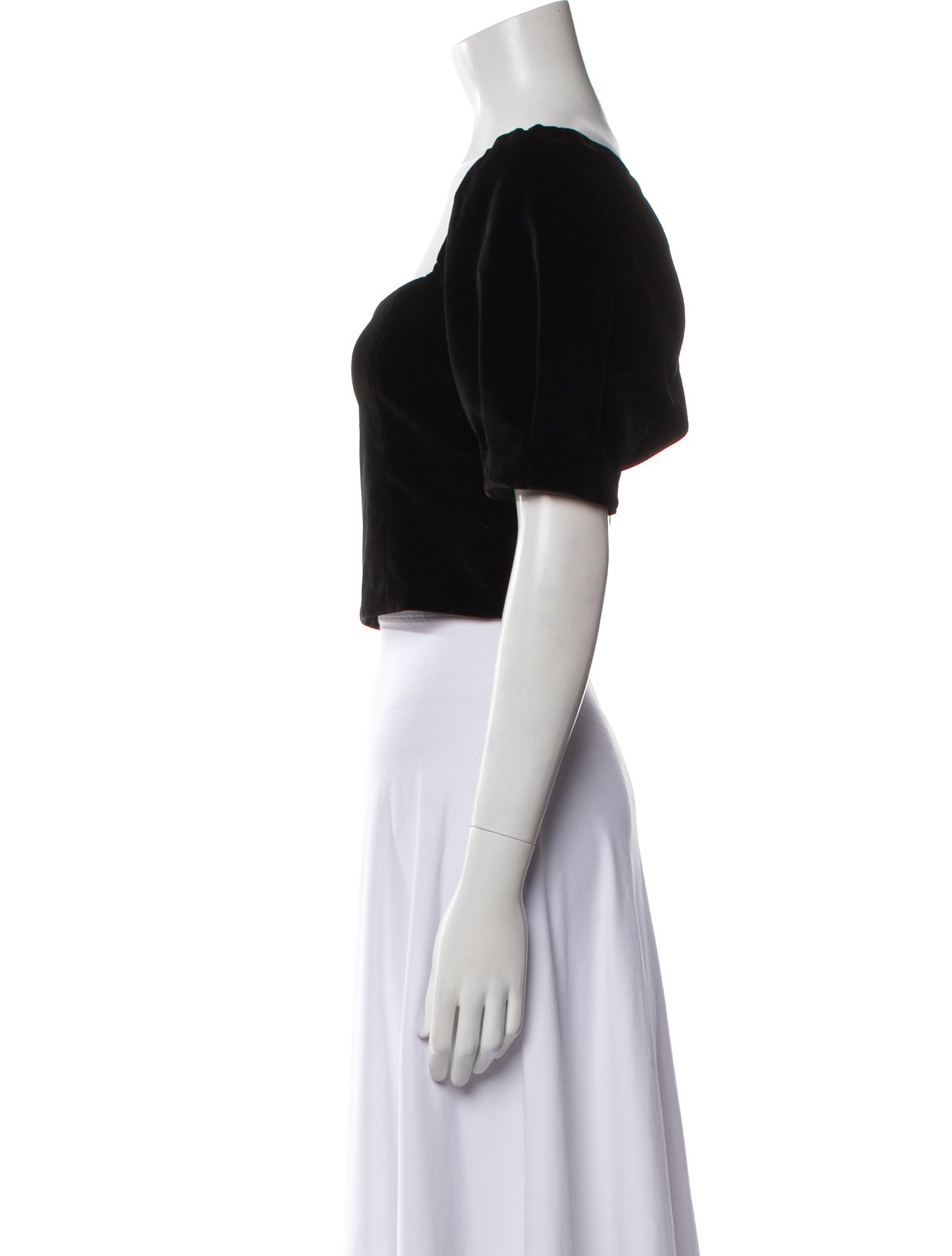 Alice + Olivia Square Neckline Short Sleeve Crop Top