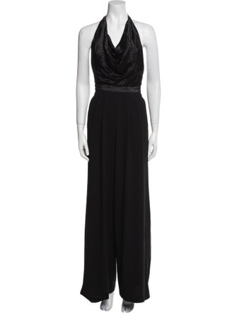 Alice + Olivia Silk Cowl Neck Jumpsuit