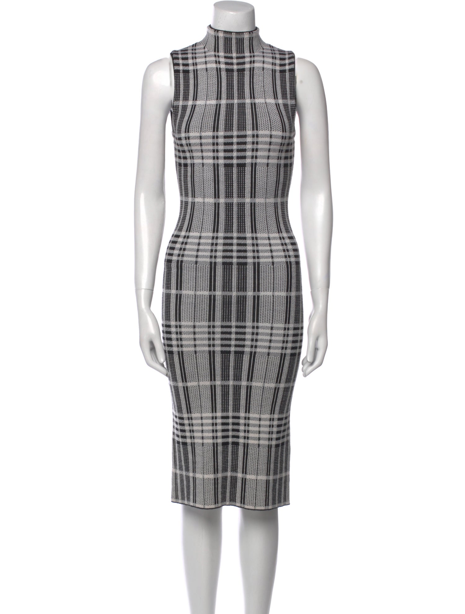 Alice + Olivia Plaid Print Midi Length Dress