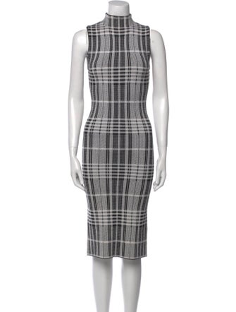 Alice + Olivia Plaid Print Midi Length Dress