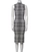 Alice + Olivia Plaid Print Midi Length Dress