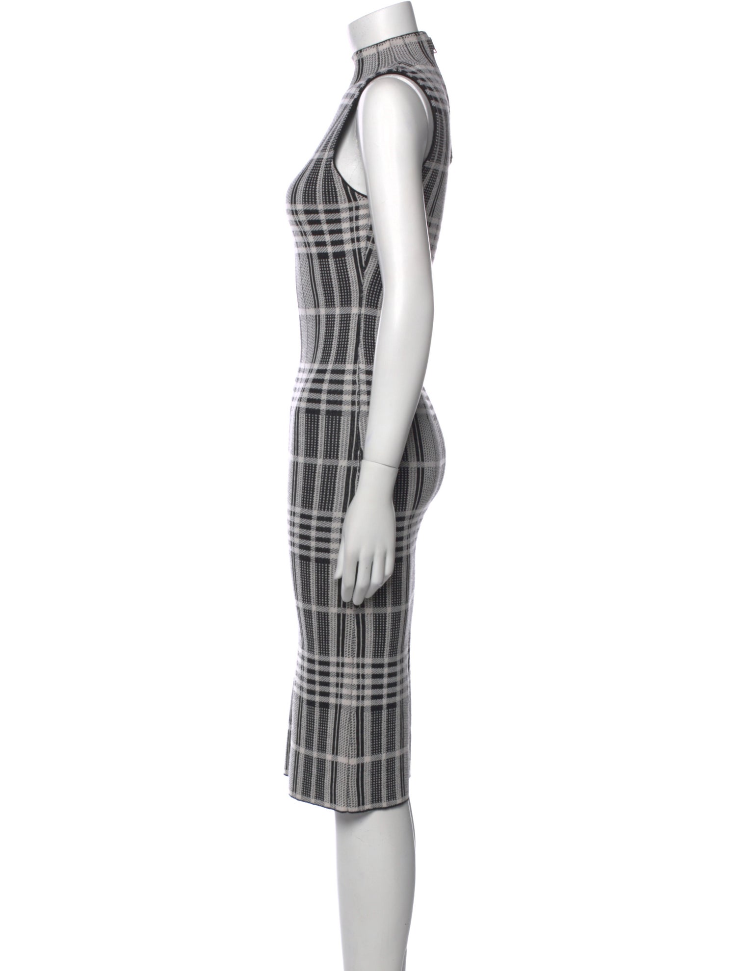 Alice + Olivia Plaid Print Midi Length Dress