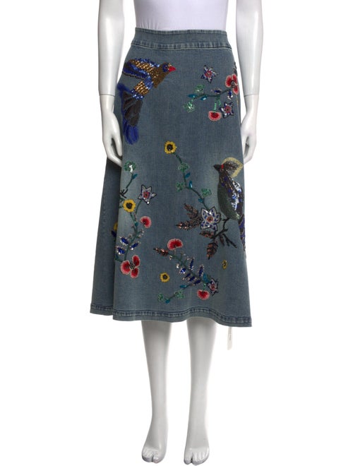 Alice + Olivia Floral Print Midi Length Skirt