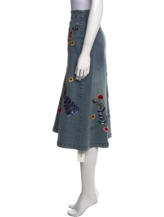 Alice + Olivia Floral Print Midi Length Skirt