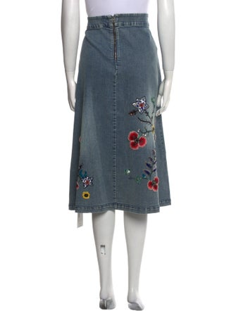 Alice + Olivia Floral Print Midi Length Skirt