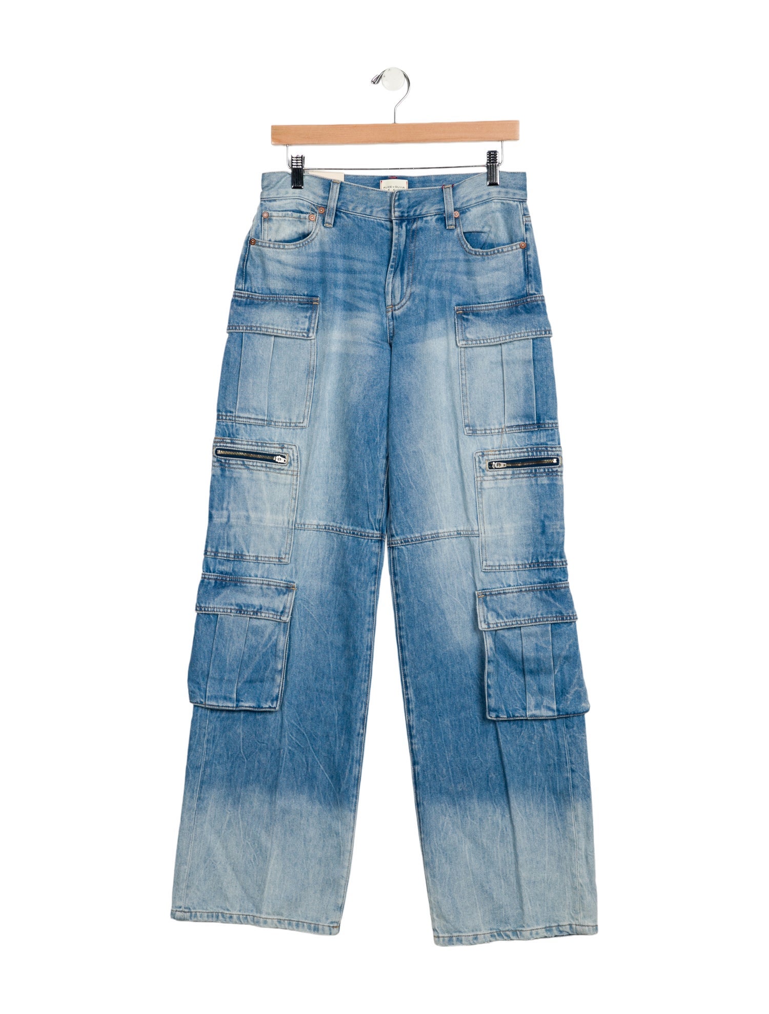 Alice + Olivia Mid-Rise Wide Leg Jeans