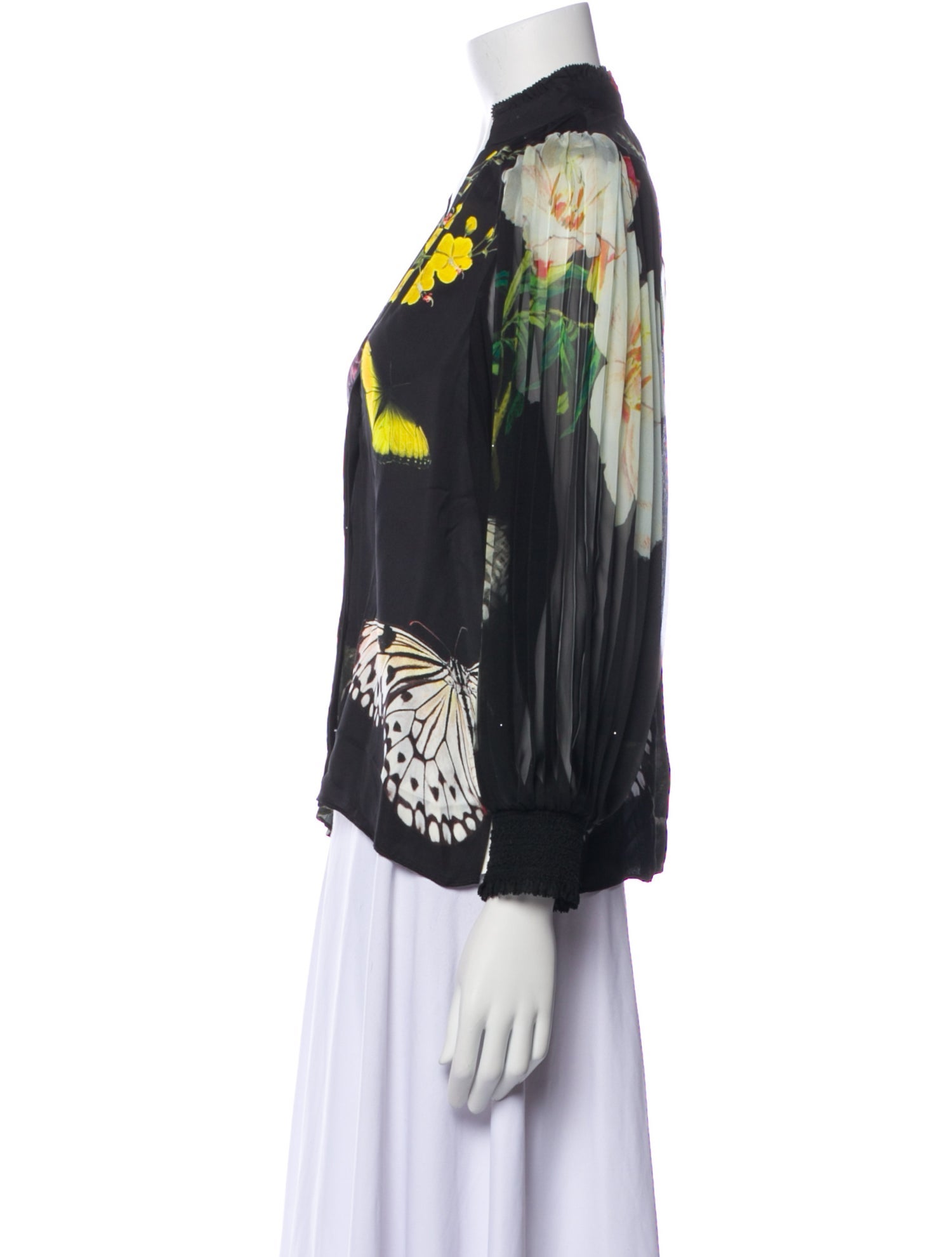 Alice + Olivia Floral Print V-Neck Blouse