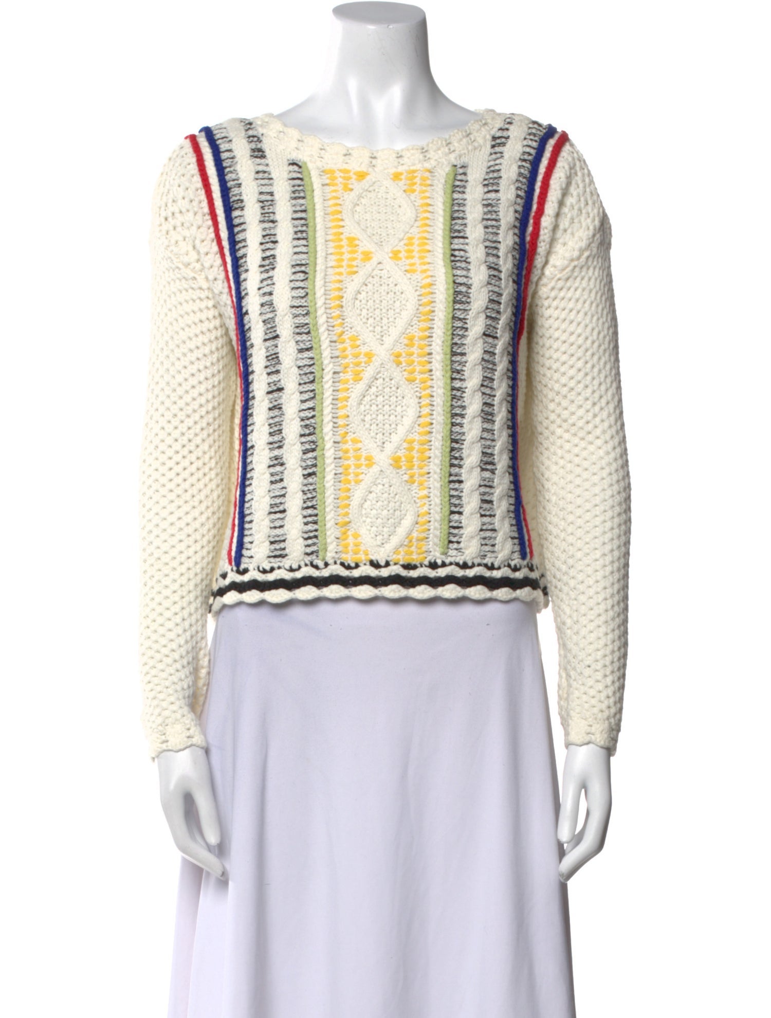 Alice + Olivia Printed Bateau Neckline Sweater