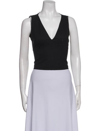 Alice + Olivia Virgin Wool V-Neck Crop Top