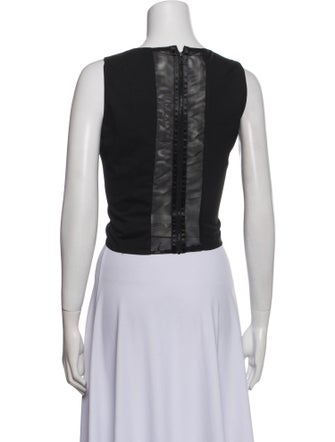 Alice + Olivia Virgin Wool V-Neck Crop Top
