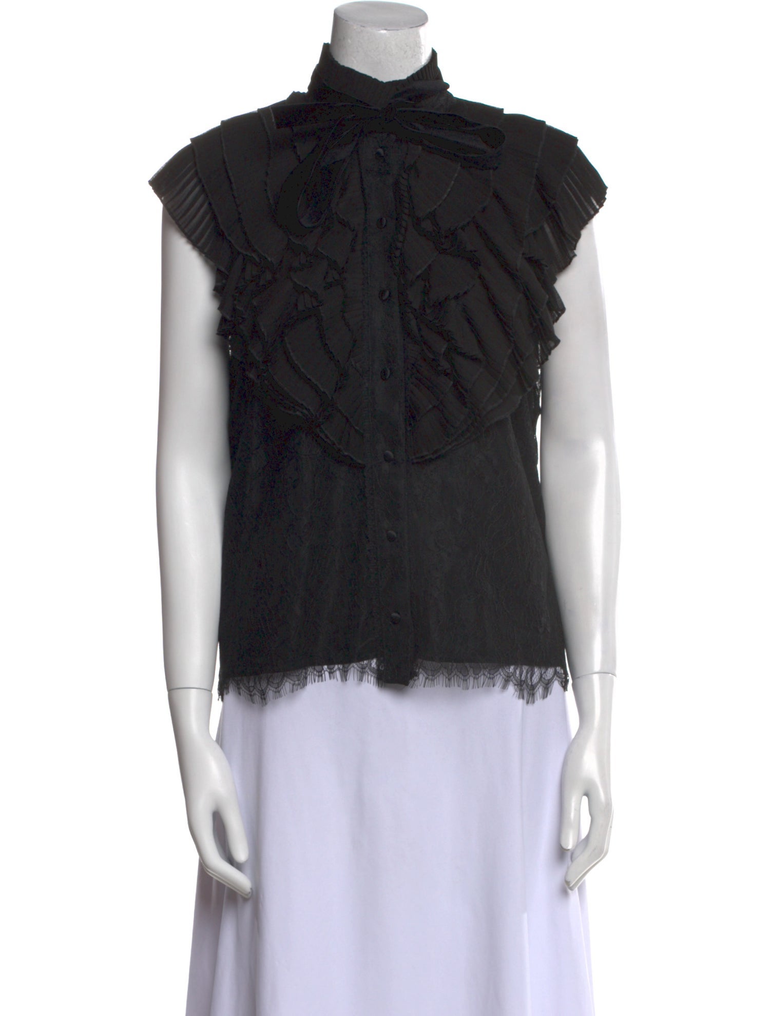 Alice + Olivia Nylon Mock Neck Blouse