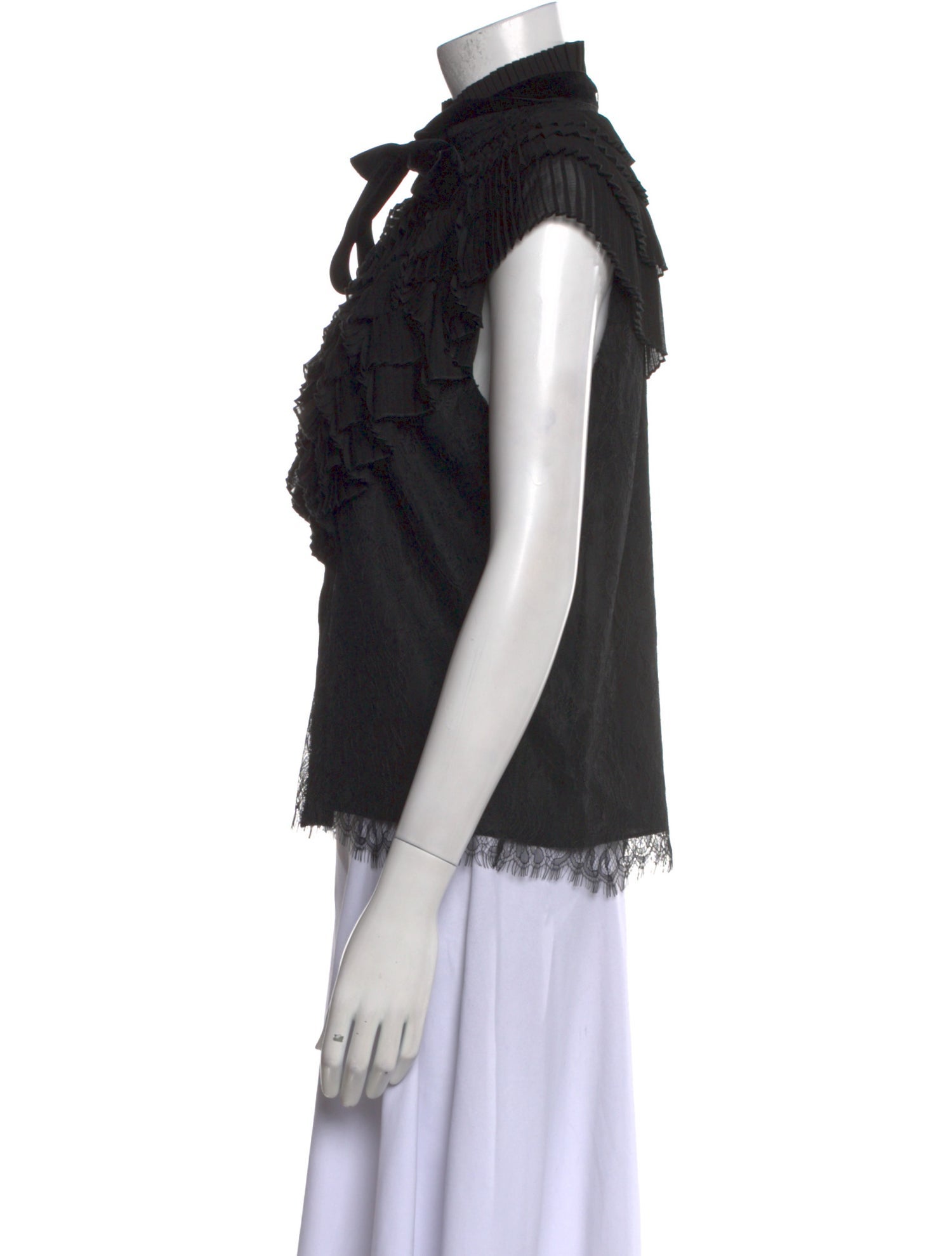 Alice + Olivia Nylon Mock Neck Blouse