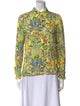 Alice + Olivia Floral Print Long Sleeve Button-Up Top