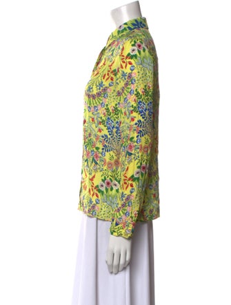 Alice + Olivia Floral Print Long Sleeve Button-Up Top
