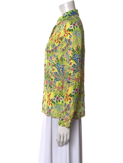 Alice + Olivia Floral Print Long Sleeve Button-Up Top