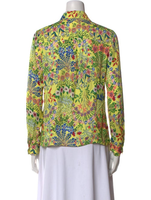 Alice + Olivia Floral Print Long Sleeve Button-Up Top