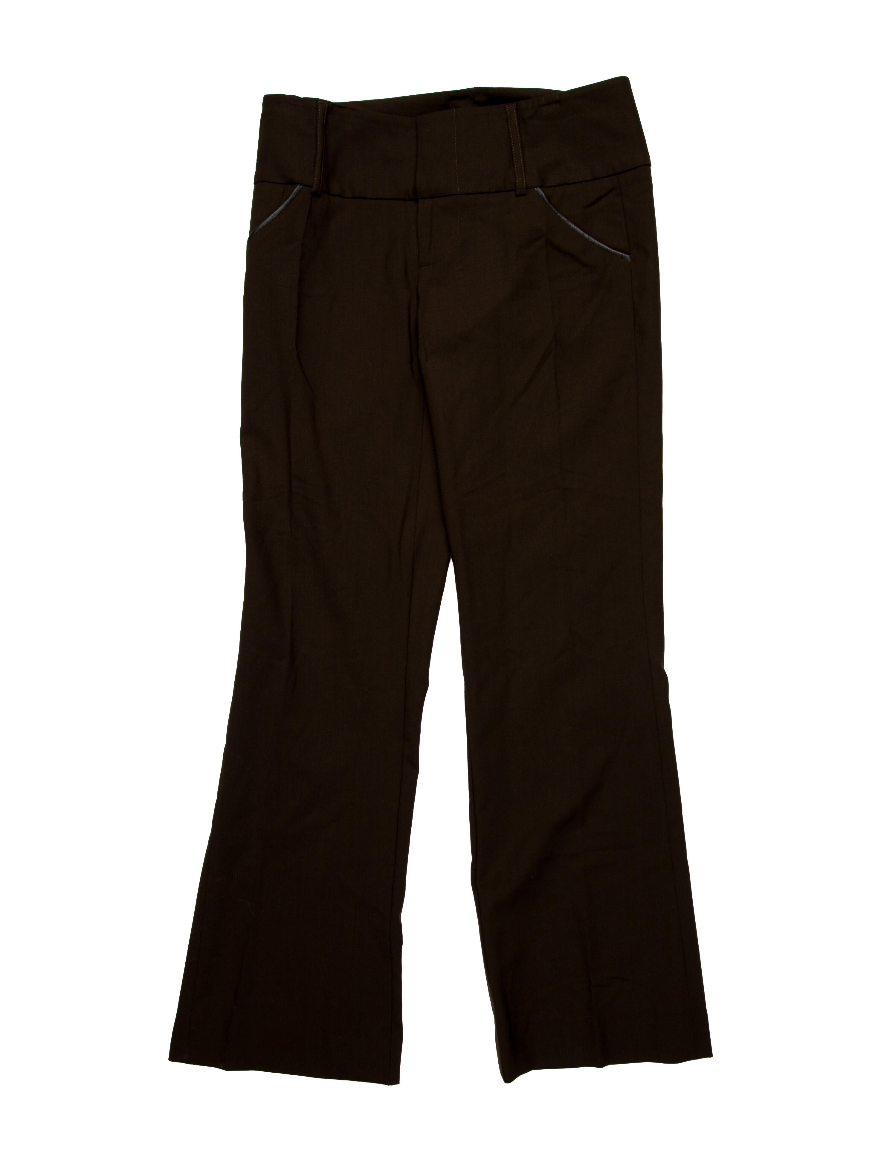 Alice + Olivia Wool Straight Leg Pants