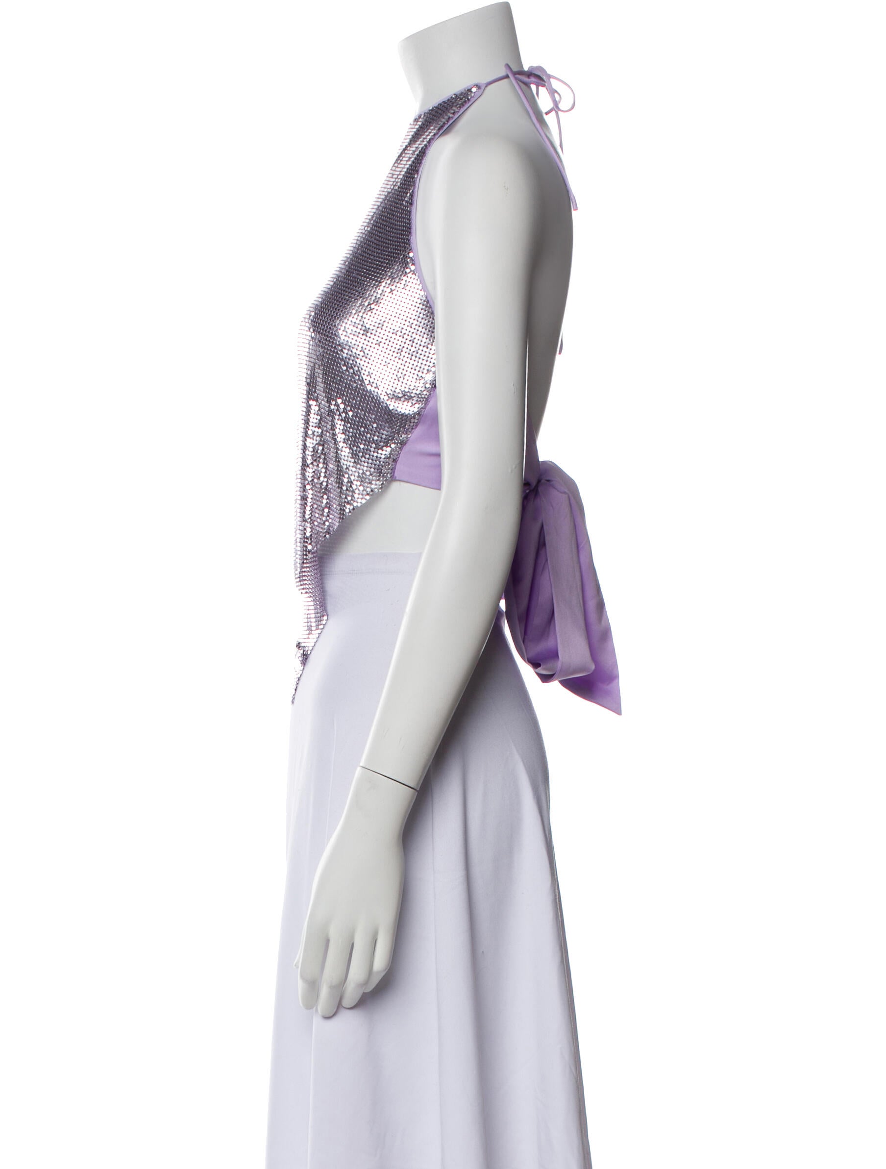 Alice + Olivia Printed Halterneck Crop Top