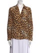 Alice + Olivia Silk Animal Print Button-Up Top