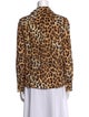 Alice + Olivia Silk Animal Print Button-Up Top