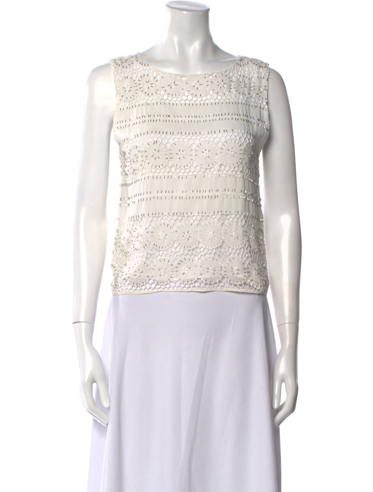 Alice + Olivia Silk Scoop Neck Crop Top