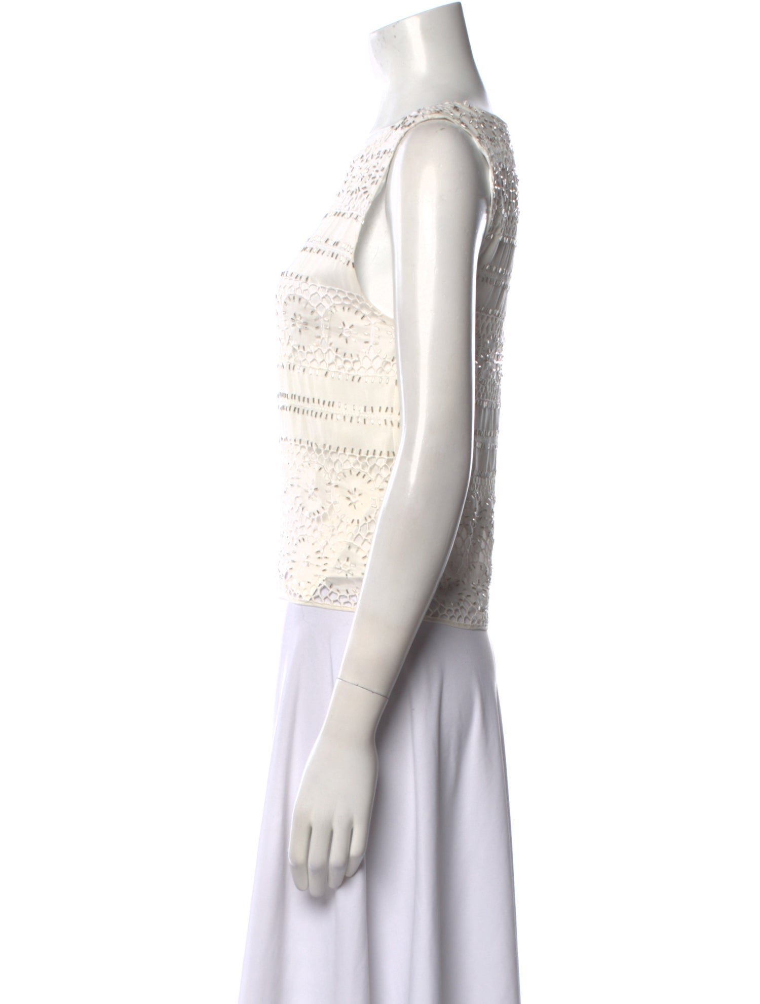 Alice + Olivia Silk Scoop Neck Crop Top