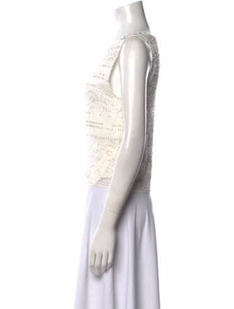 Alice + Olivia Silk Scoop Neck Crop Top