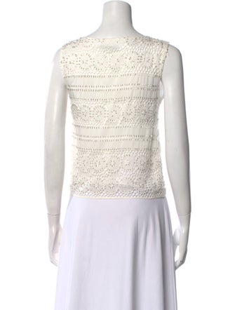 Alice + Olivia Silk Scoop Neck Crop Top