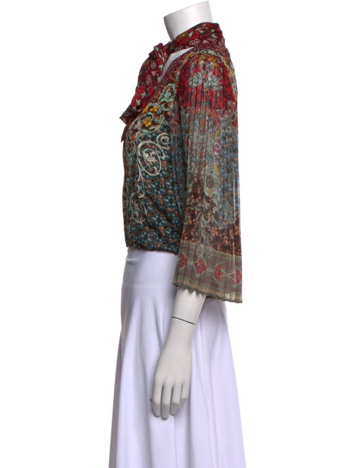 Alice + Olivia Floral Print Mock Neck Crop Top