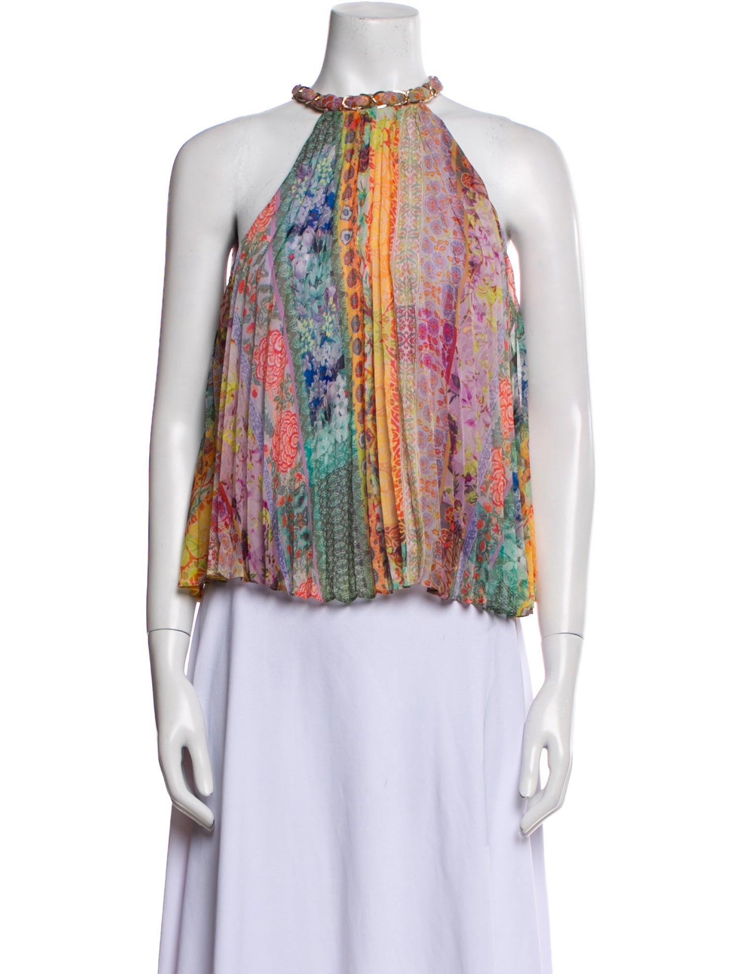 Alice + Olivia Printed Halterneck Blouse w/ Tags