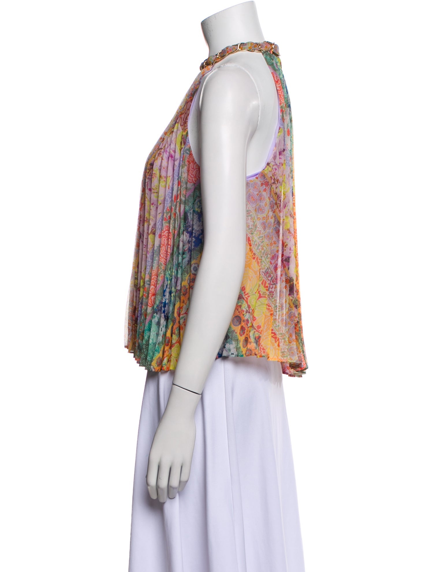 Alice + Olivia Printed Halterneck Blouse w/ Tags