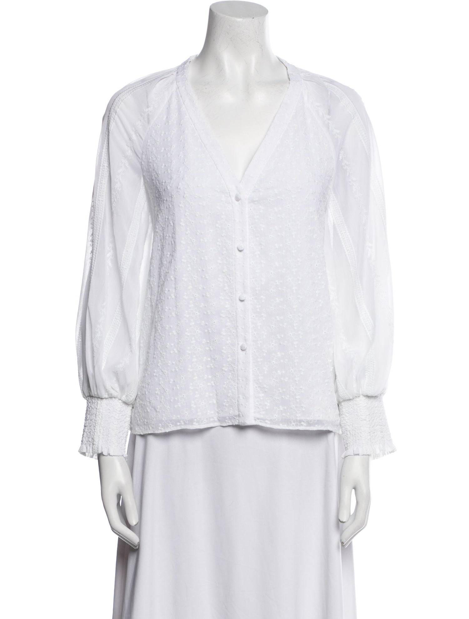 Alice + Olivia V-Neck Long Sleeve Blouse