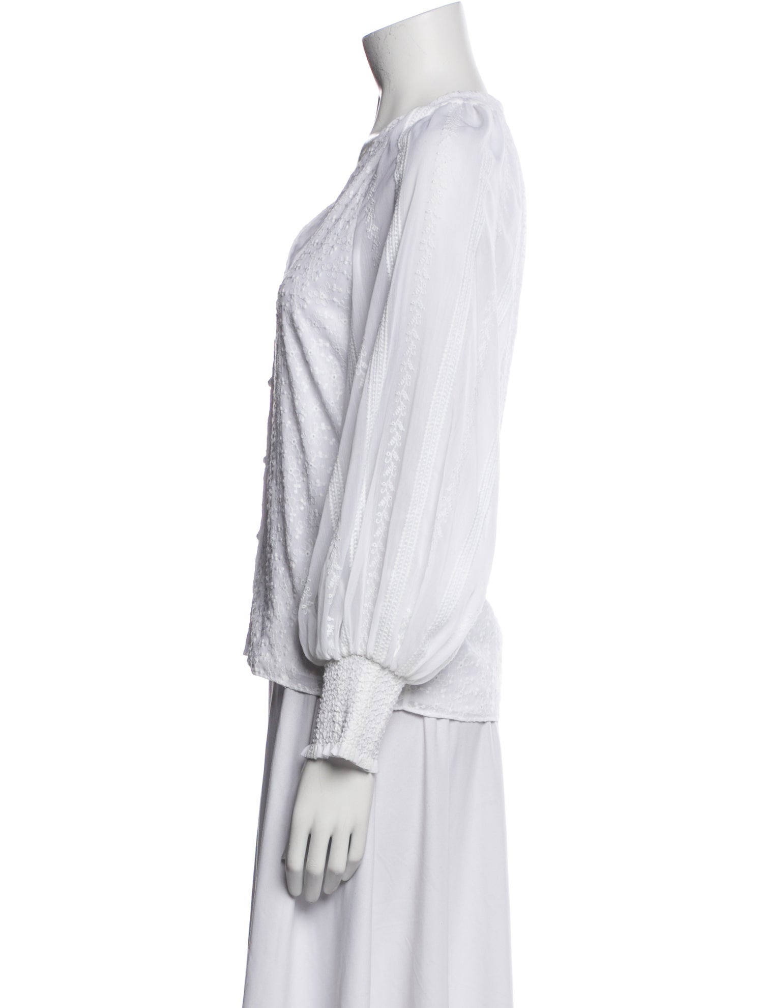 Alice + Olivia V-Neck Long Sleeve Blouse