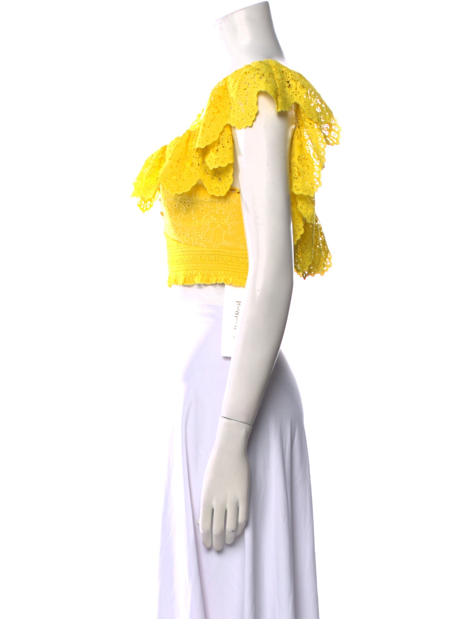 Alice + Olivia V-Neck Short Sleeve Crop Top