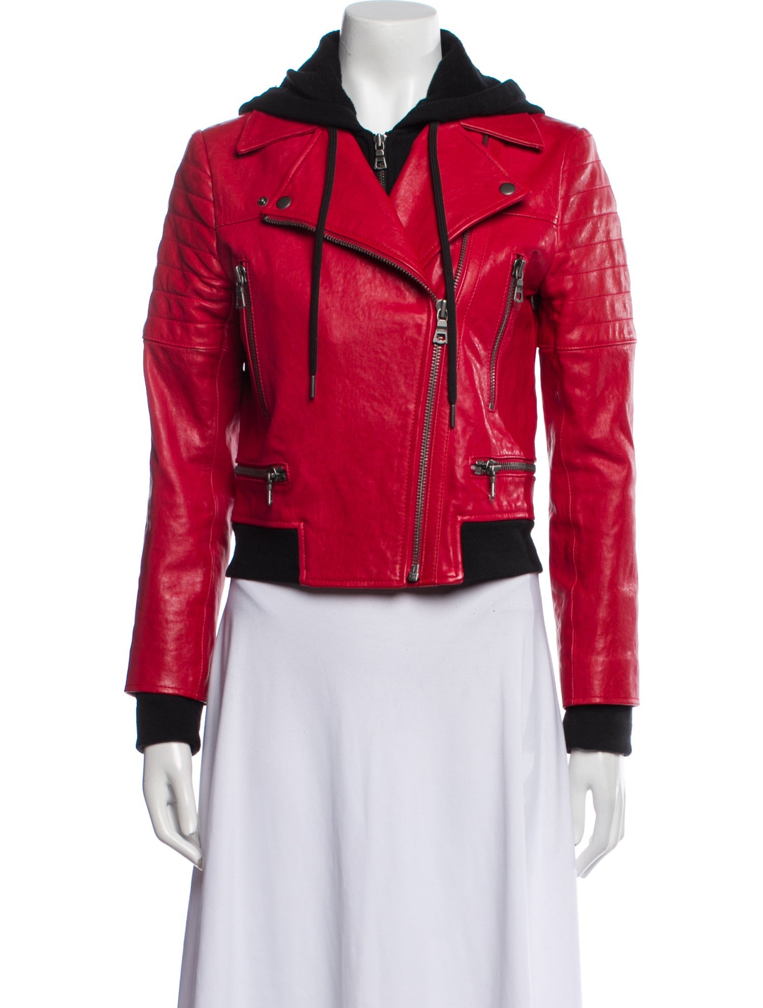 Alice + Olivia Lamb Leather Biker Jacket