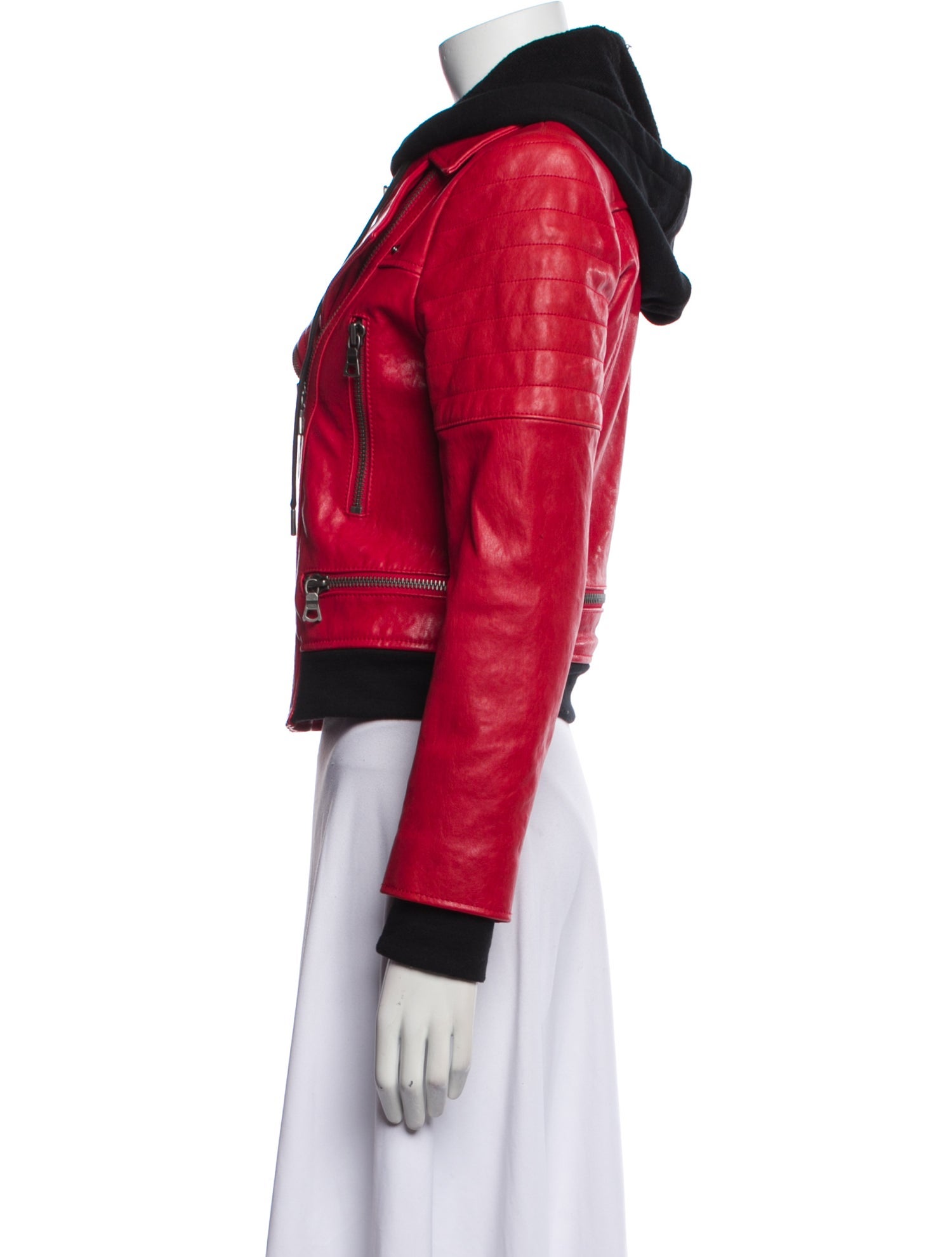 Alice + Olivia Lamb Leather Biker Jacket