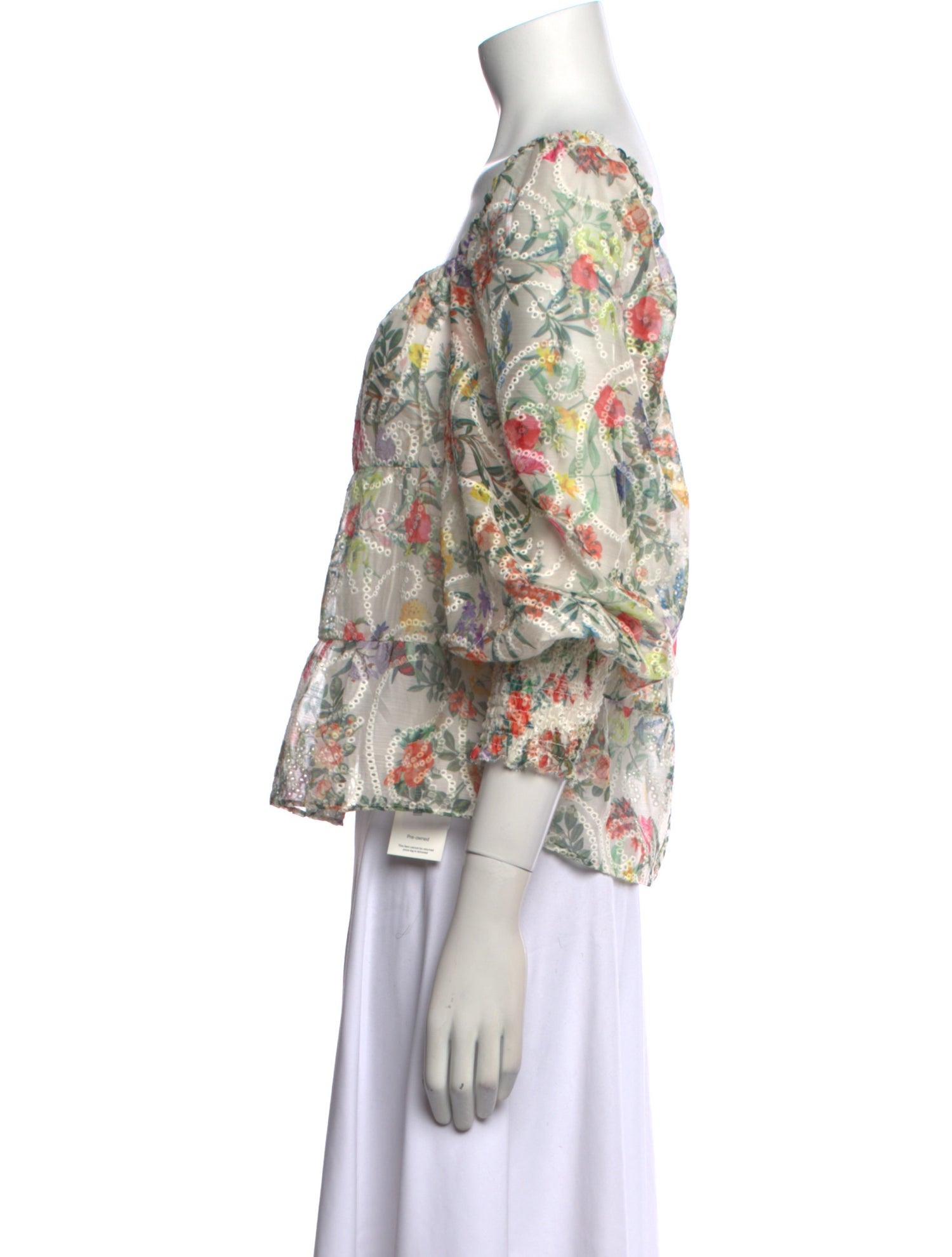 Alice + Olivia Floral Print Square Neckline Blouse