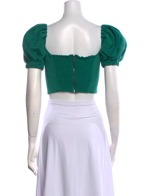 Alice + Olivia Square Neckline Short Sleeve Crop Top