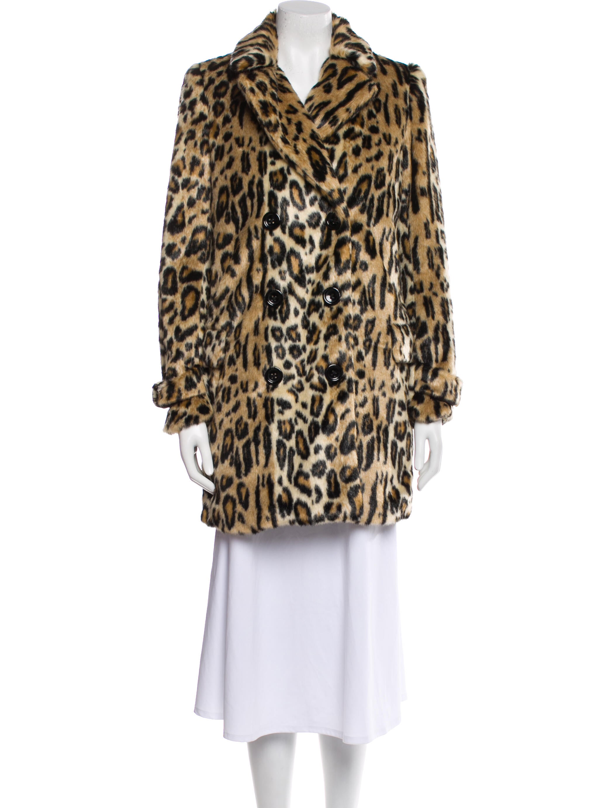 Alice + Olivia Faux Fur Animal Print Faux Fur Coat