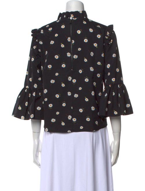 Alice + Olivia Floral Print Mock Neck Blouse