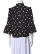 Alice + Olivia Floral Print Mock Neck Blouse