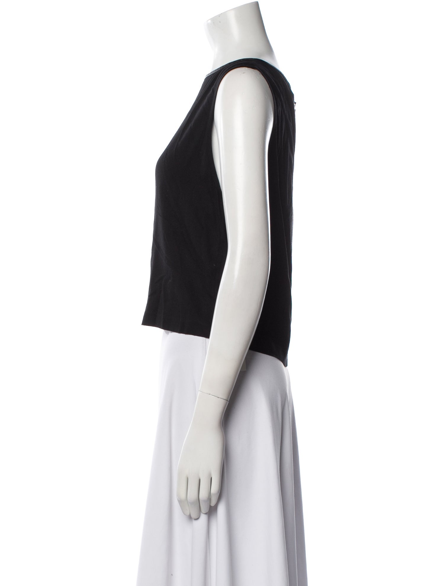 Alice + Olivia Bateau Neckline Sleeveless Crop Top