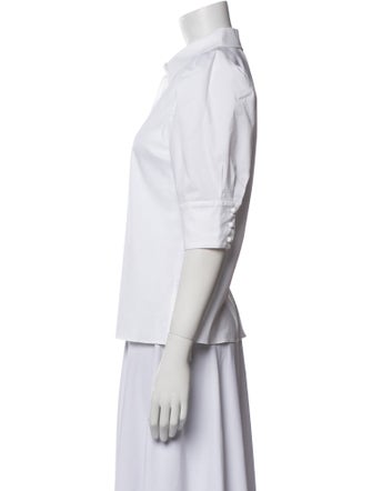 Alice + Olivia Three-Quarter Sleeve Button-Up Top