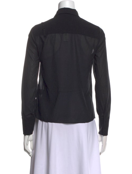 Alice + Olivia Silk Long Sleeve Button-Up Top