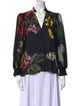 Alice + Olivia Floral Print V-Neck Blouse